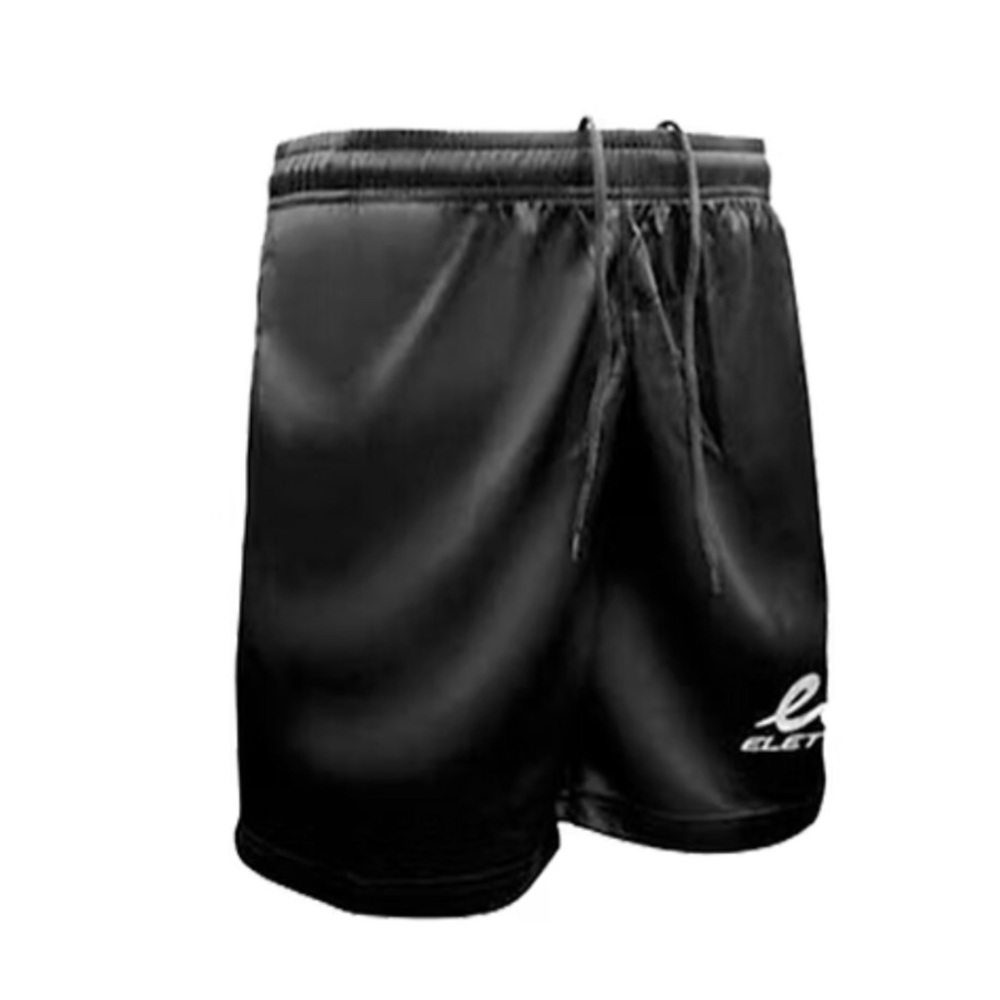 Kids Black Athletic soccer Shorts with Elastic Waist